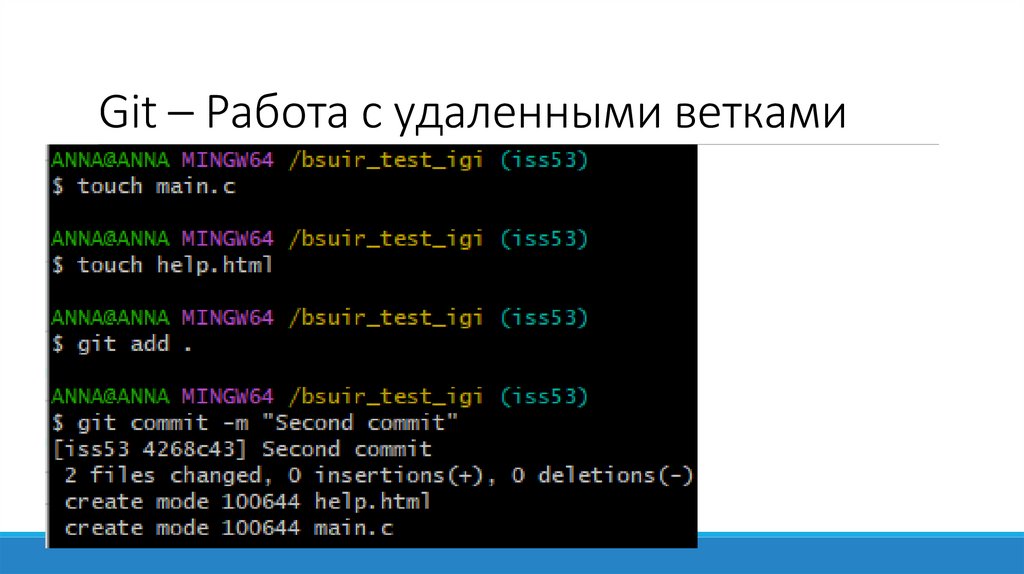 Git – Работа с удаленными ветками