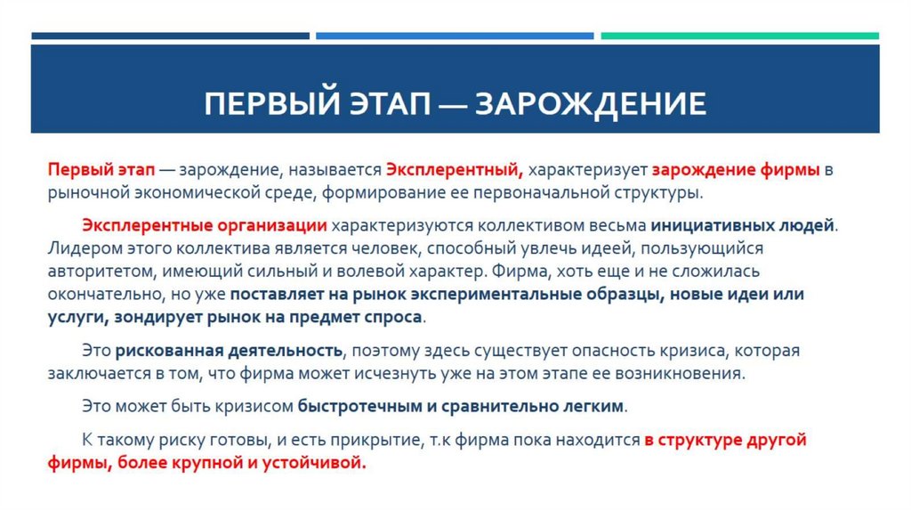 Первый этап — зарождение