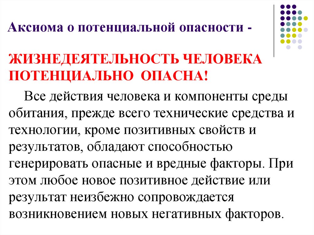 Аксиома о потенциальной опасности -