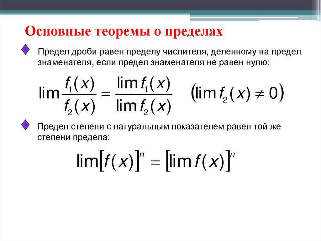 Основные теоремы о пределах