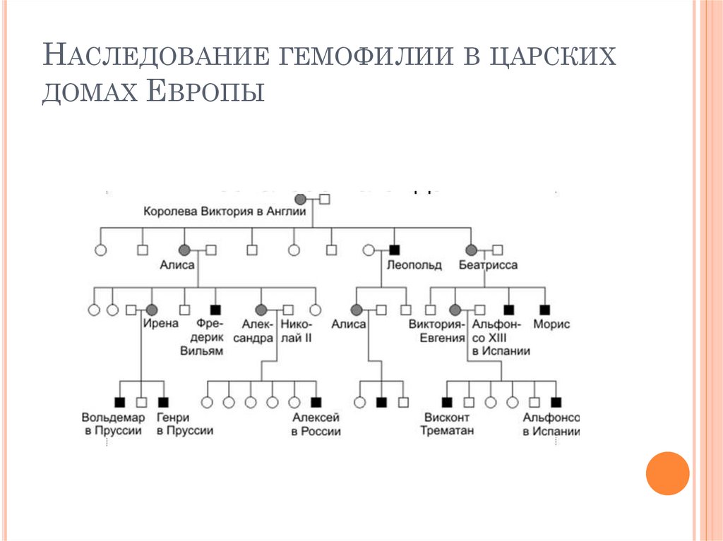 Наследование гемофилии в царских домах Европы