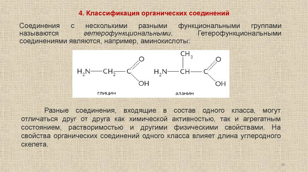 4. Классификация органических соединений