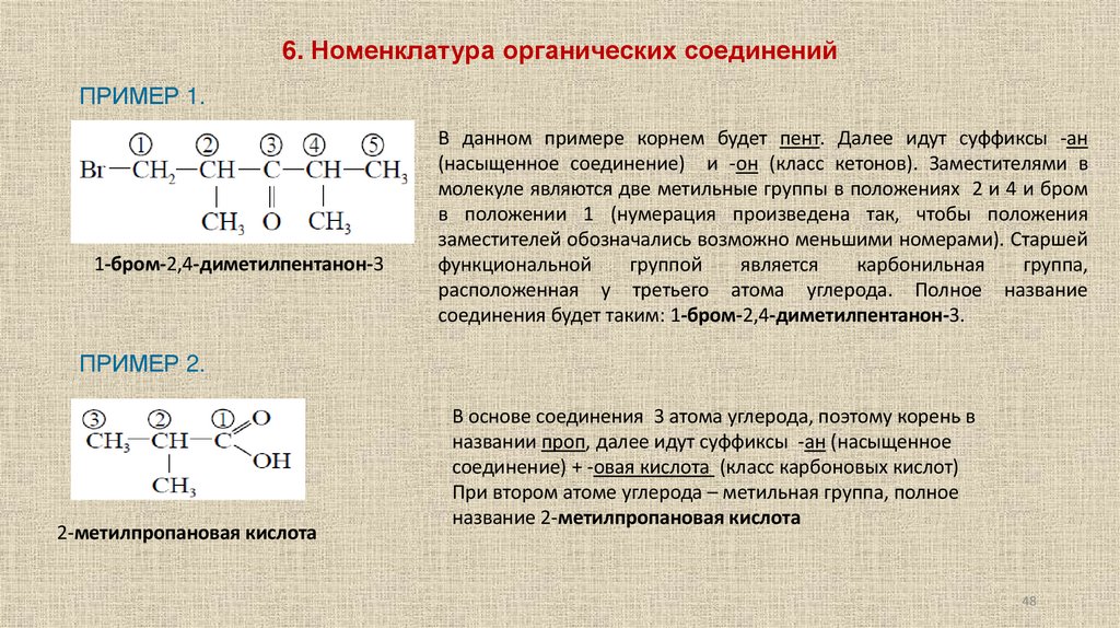 6. Номенклатура органических соединений