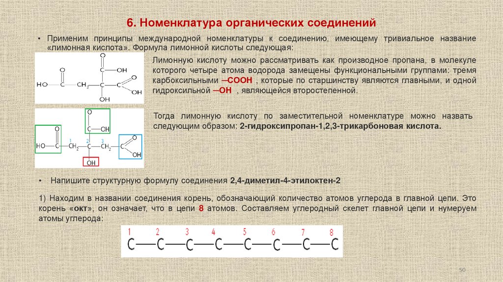 6. Номенклатура органических соединений