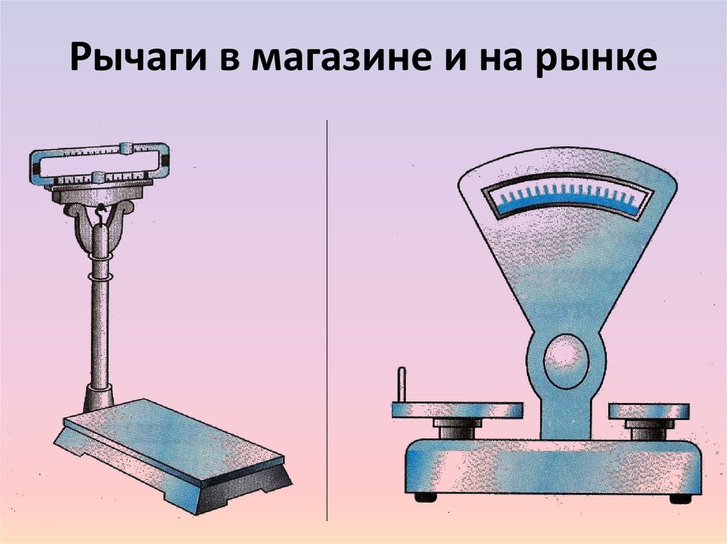 Рычаги в магазине и на рынке