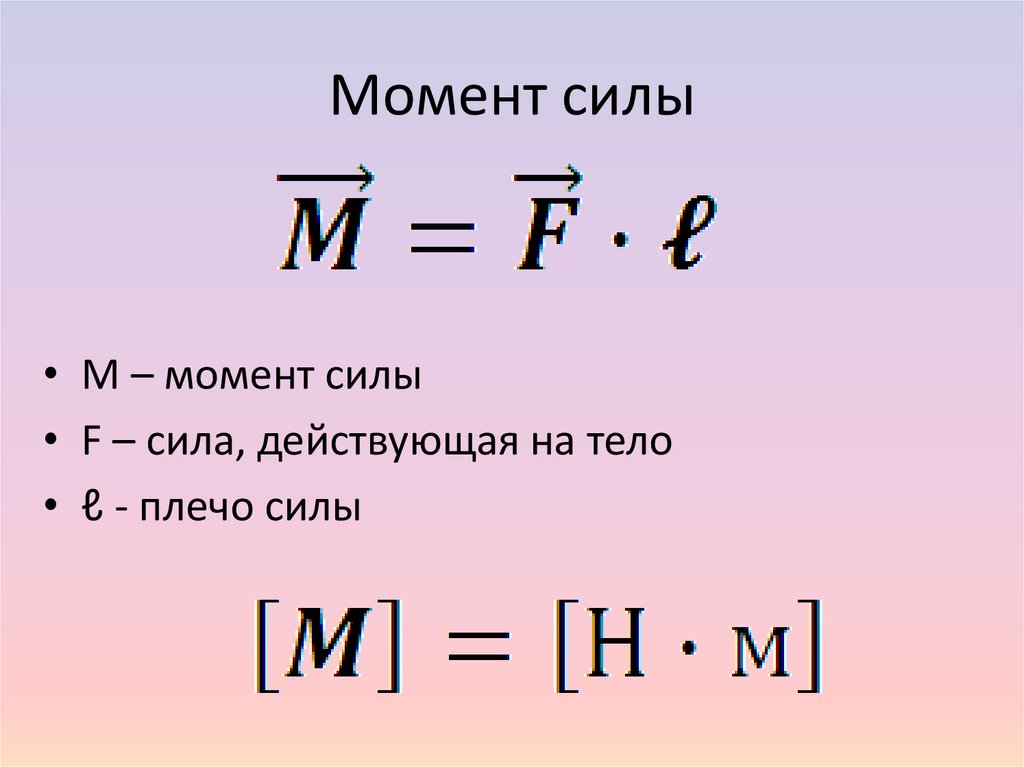 Момент силы