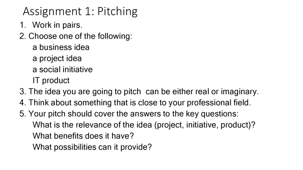 Assignment 1: Pitching