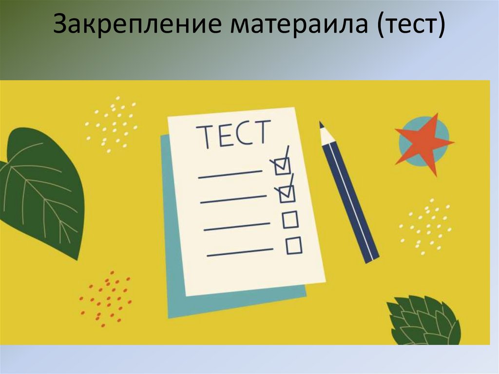 Закрепление матераила (тест)
