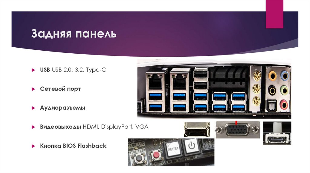 Задняя панель