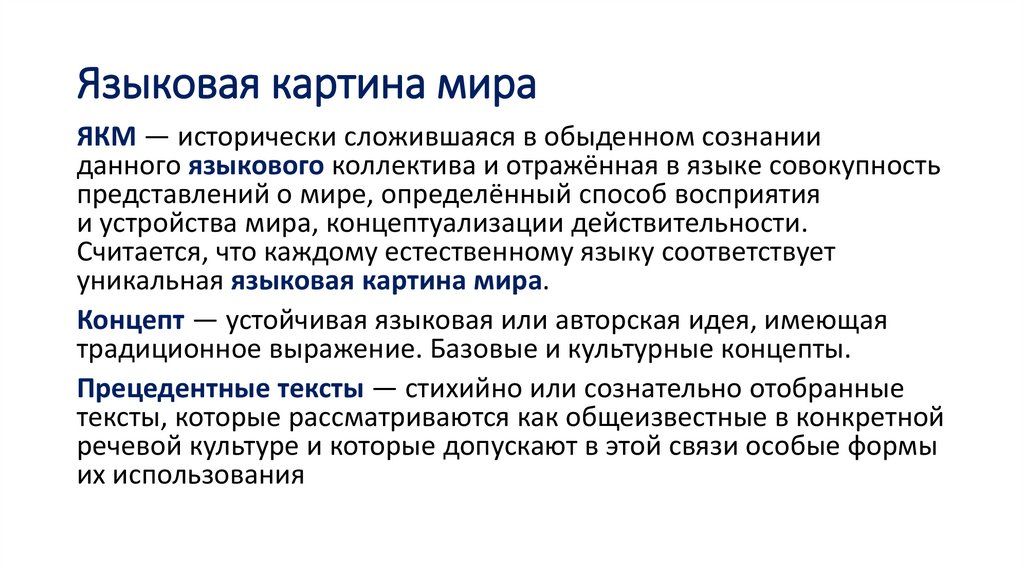 Языковая картина мира