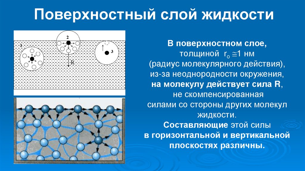 Поверхностный слой жидкости