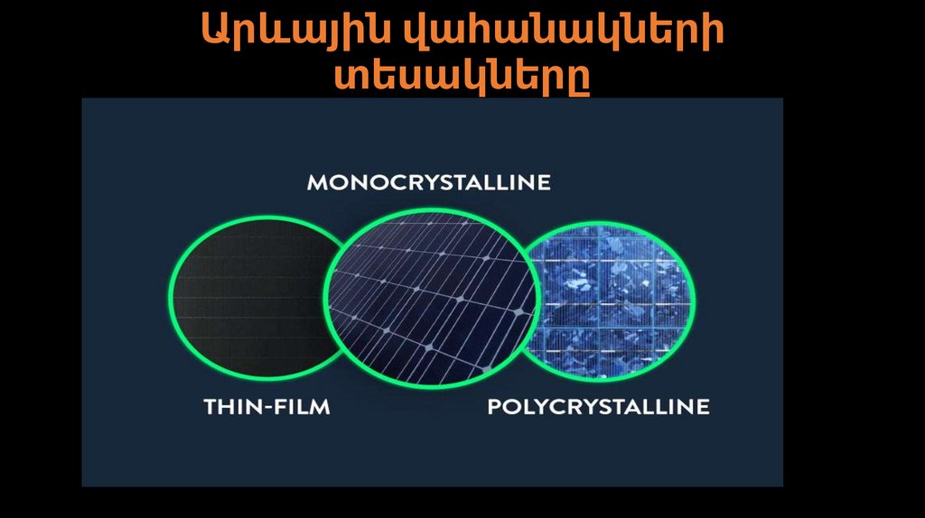 Արևային վահանակների տեսակները