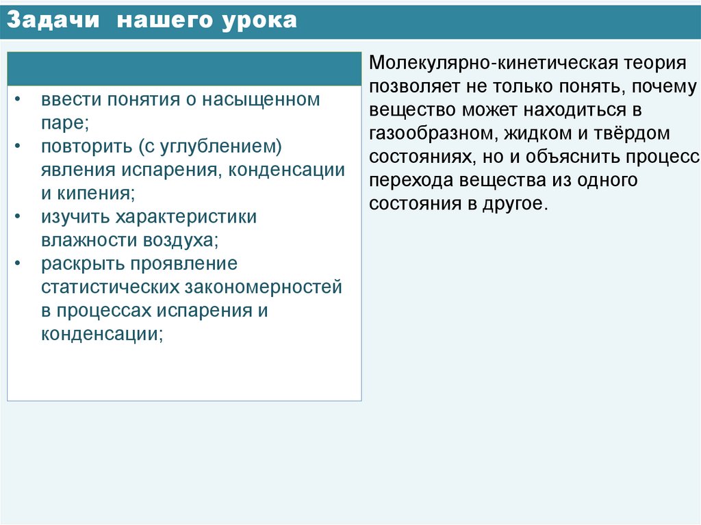 Задачи нашего урока