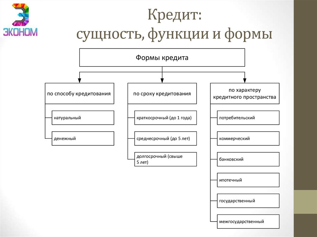 Кредит: сущность, функции и формы