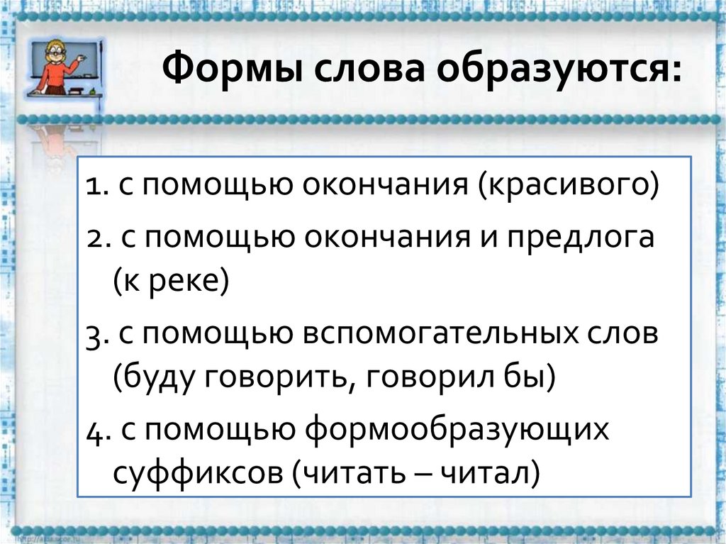 Формы слова образуются: