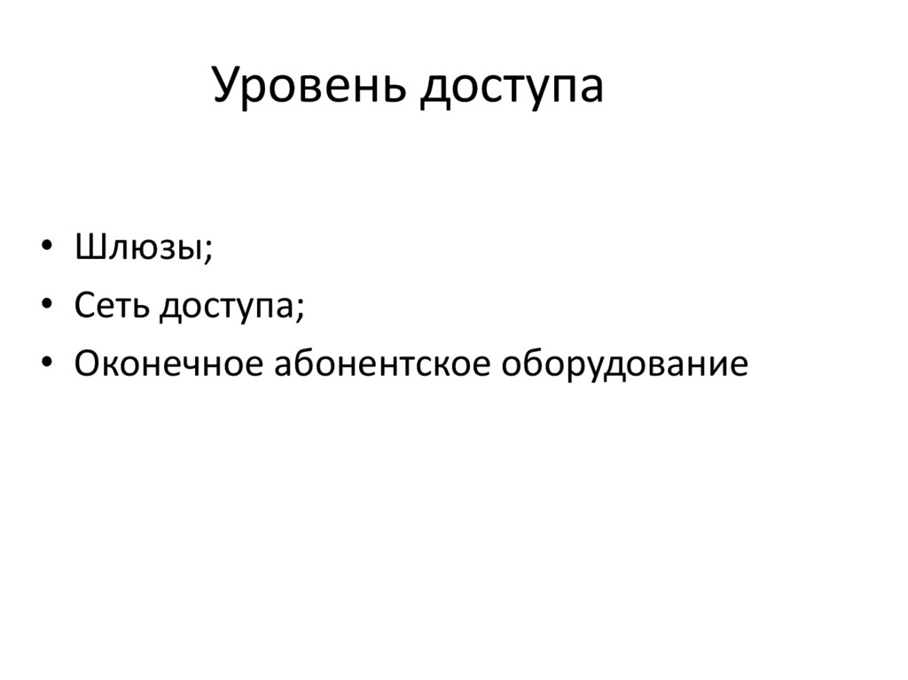 Уровень доступа