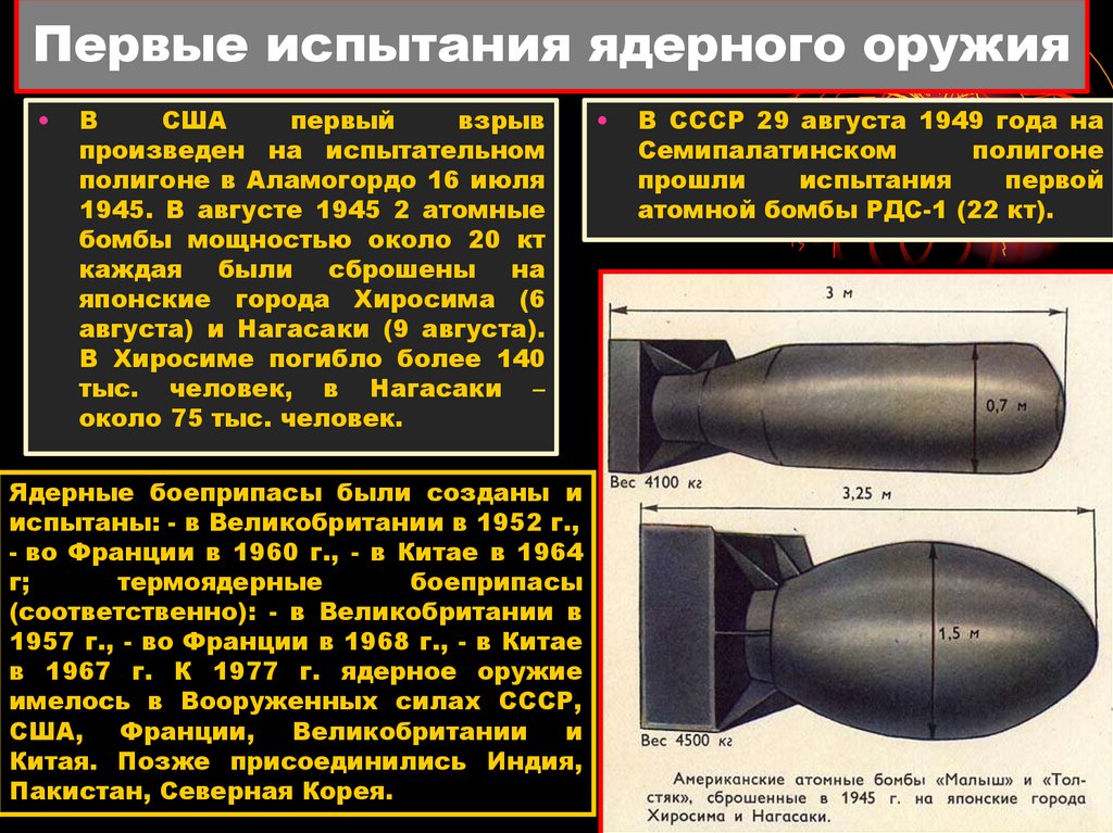 Первые испытания ядерного оружия