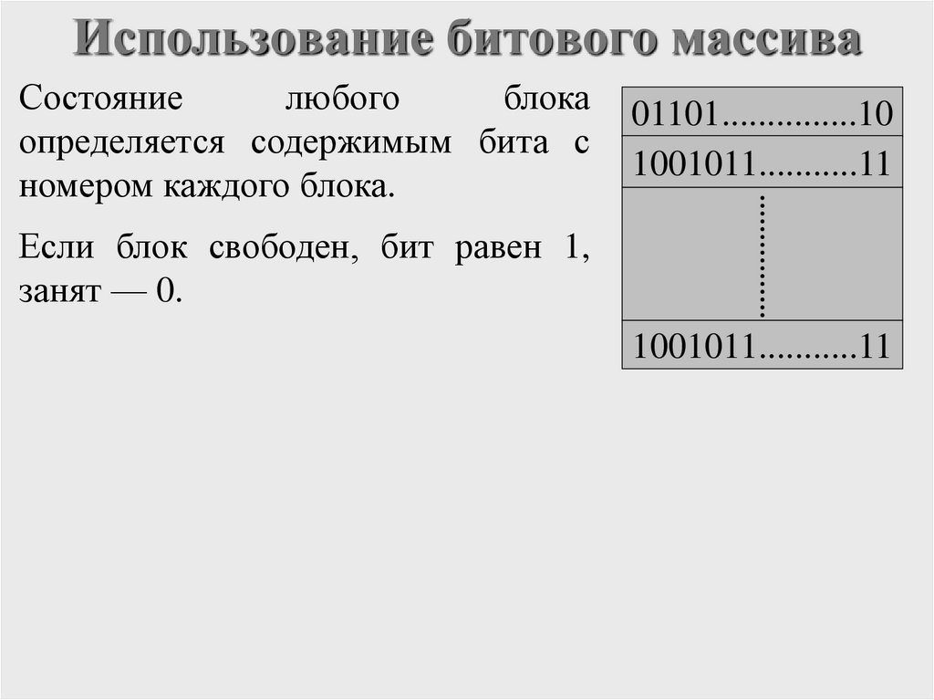 Использование битового массива