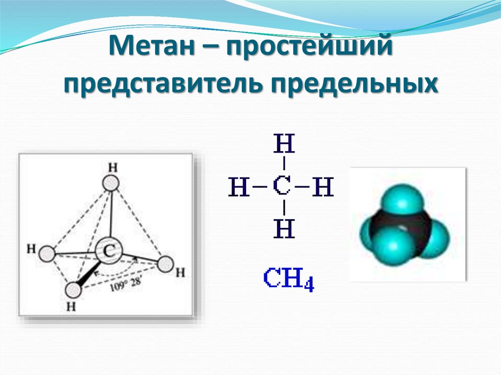 Метан – простейший представитель предельных