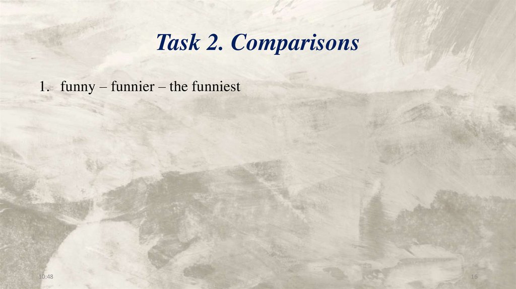 Task 2. Comparisons