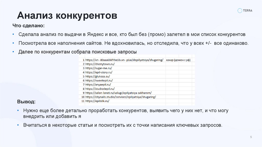 Анализ конкурентов