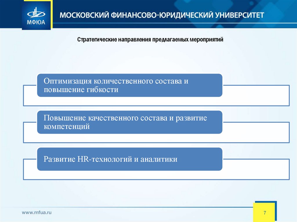 Стратегические направления предлагаемых мероприятий
