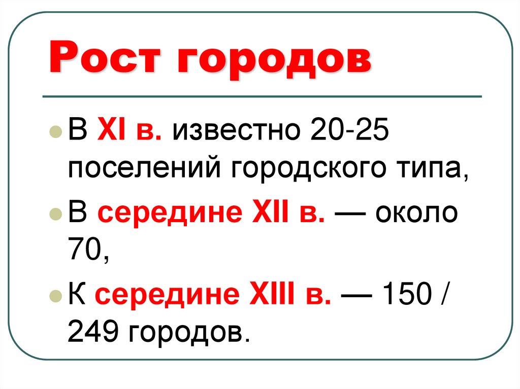 Рост городов