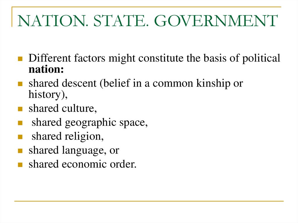 NATION. STATE. GOVERNMENT