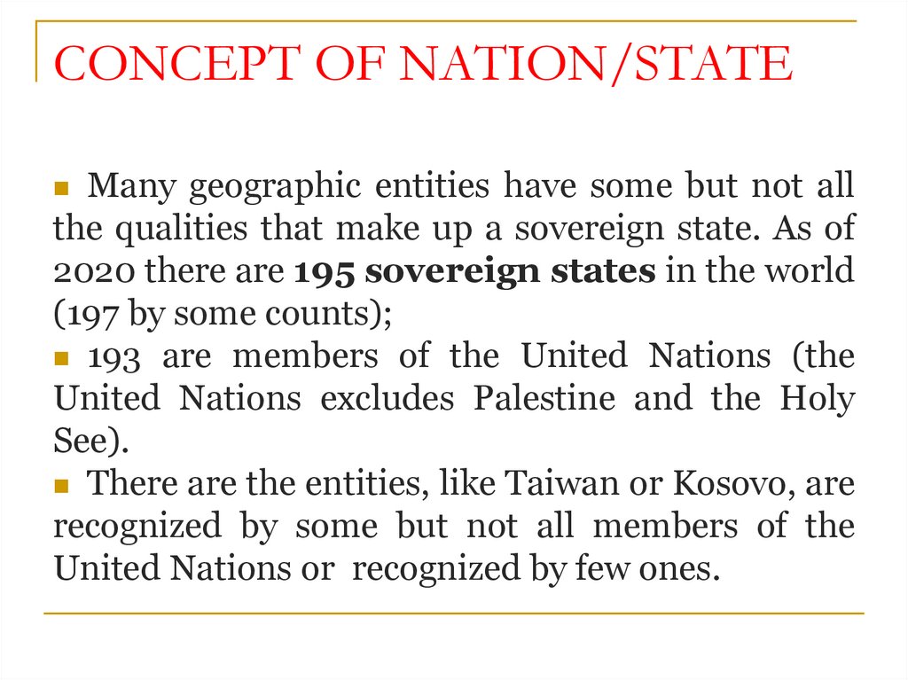 CONCEPT OF NATION/STATE