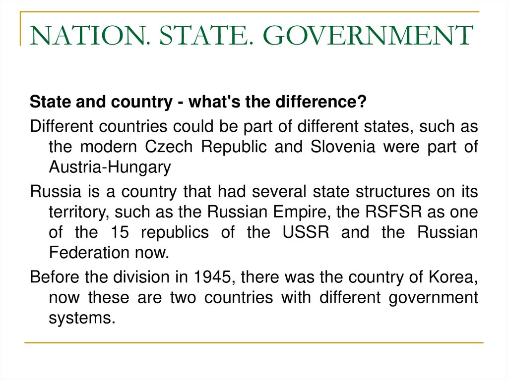 NATION. STATE. GOVERNMENT
