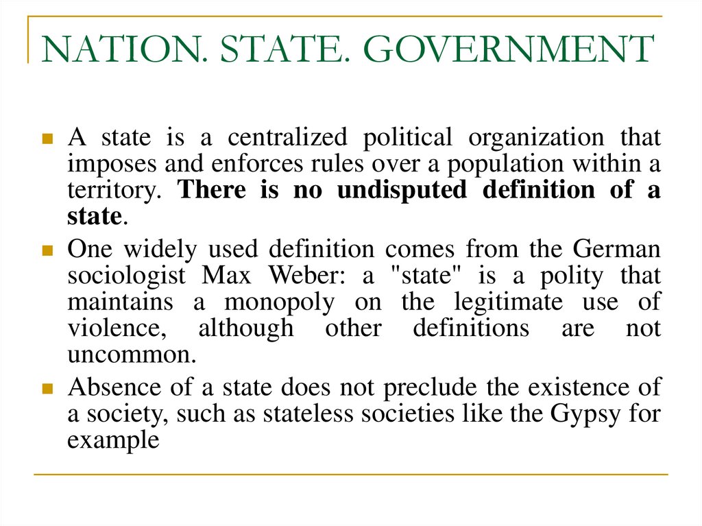 NATION. STATE. GOVERNMENT
