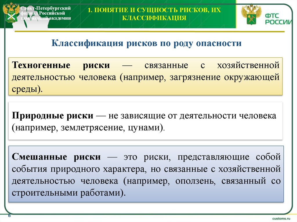 1. Понятие и сущность рисков, их классификация