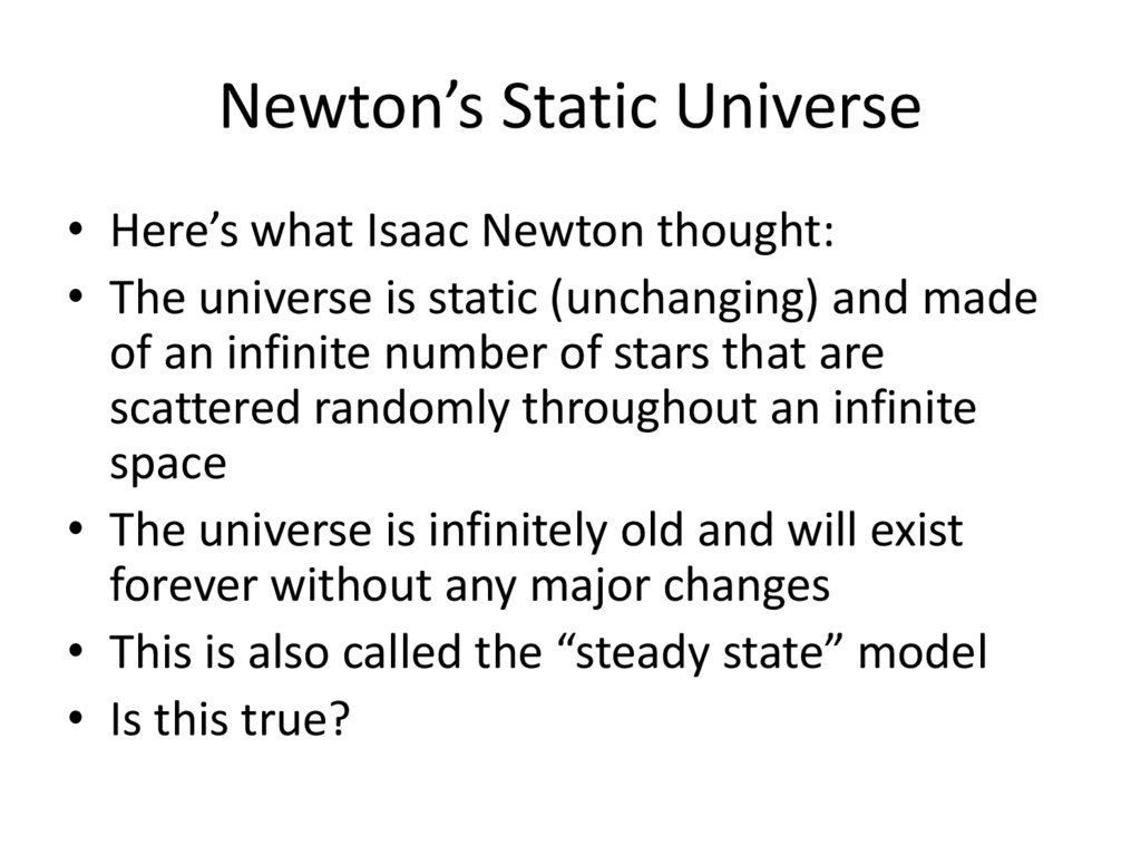 Newton’s Static Universe