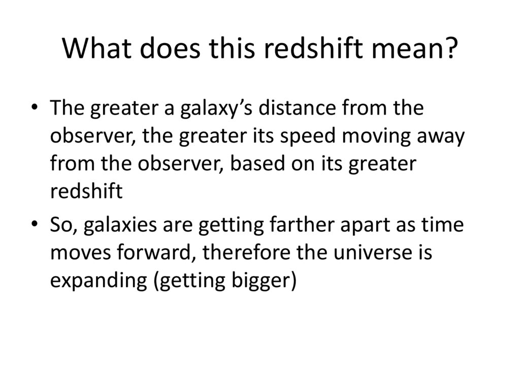 What does this redshift mean?