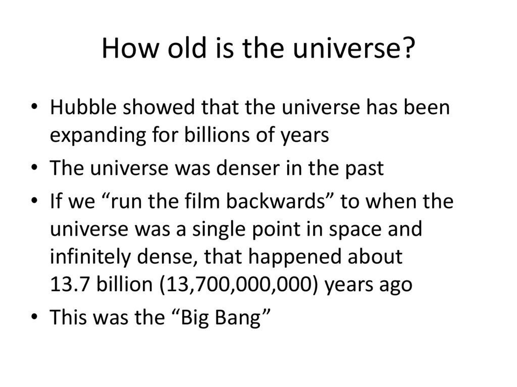 How old is the universe?
