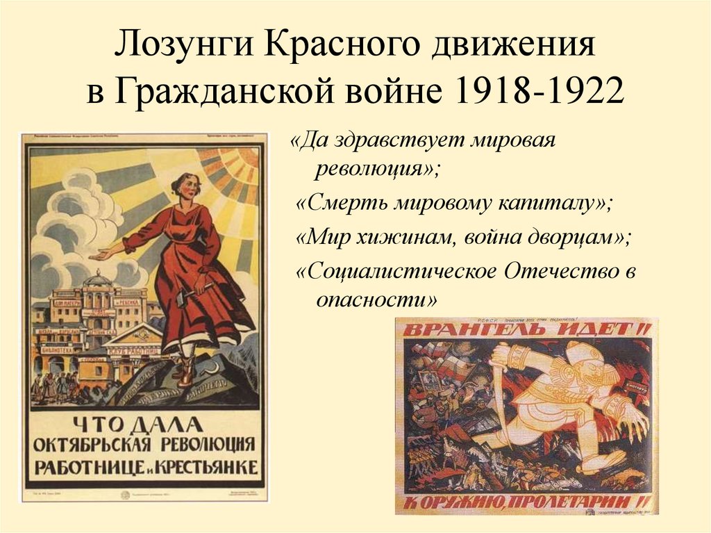 Лозунги Красного движения в Гражданской войне 1918-1922
