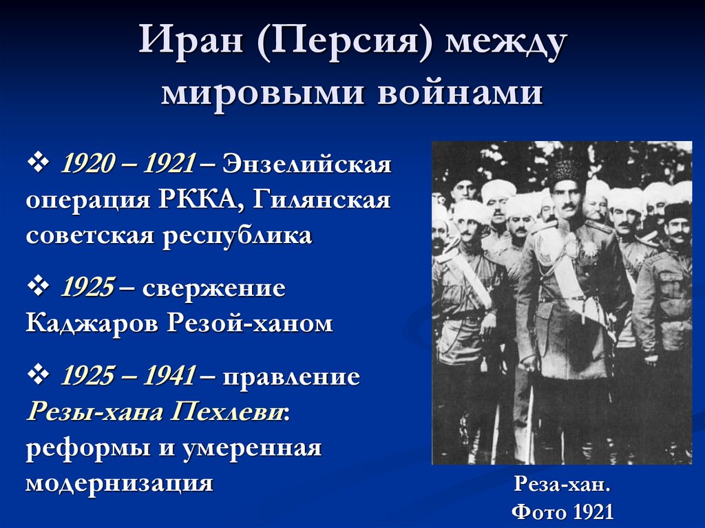 Иран (Персия) между мировыми войнами