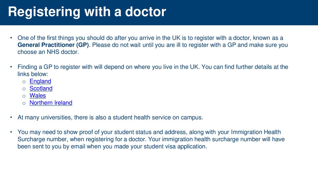 Registering with a doctor