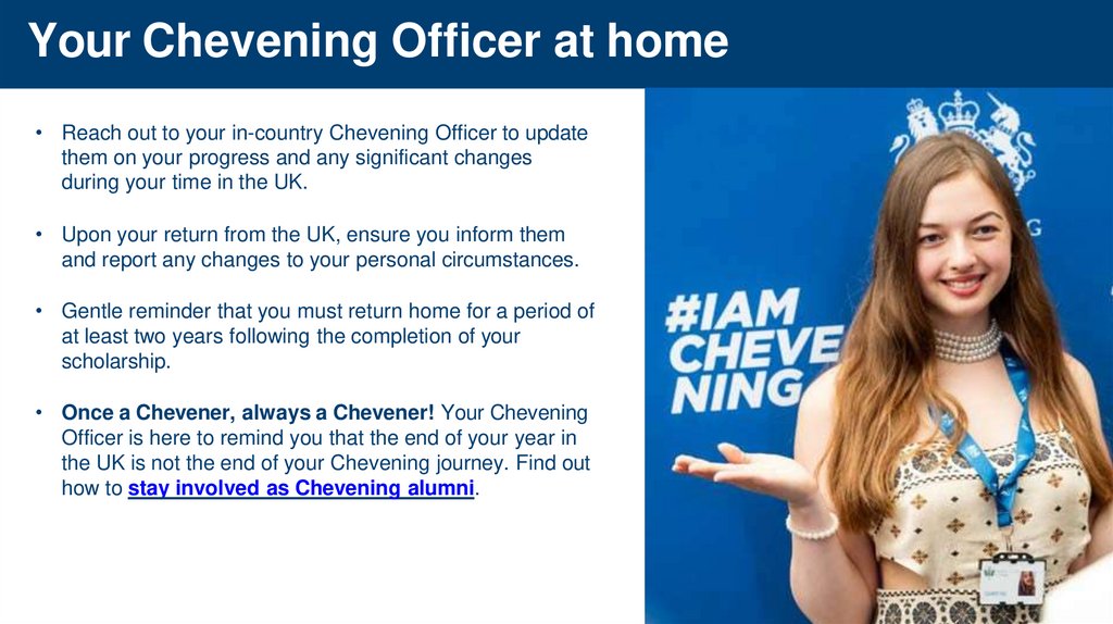 Your Chevening Officer at home