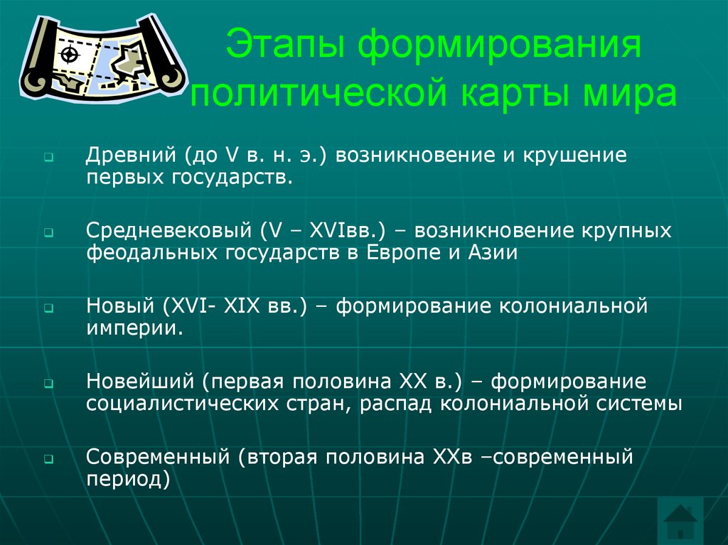 Этапы формирования политической карты мира