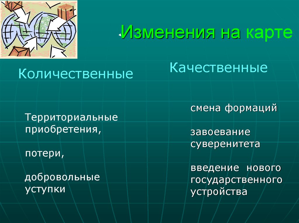 Изменения на карте