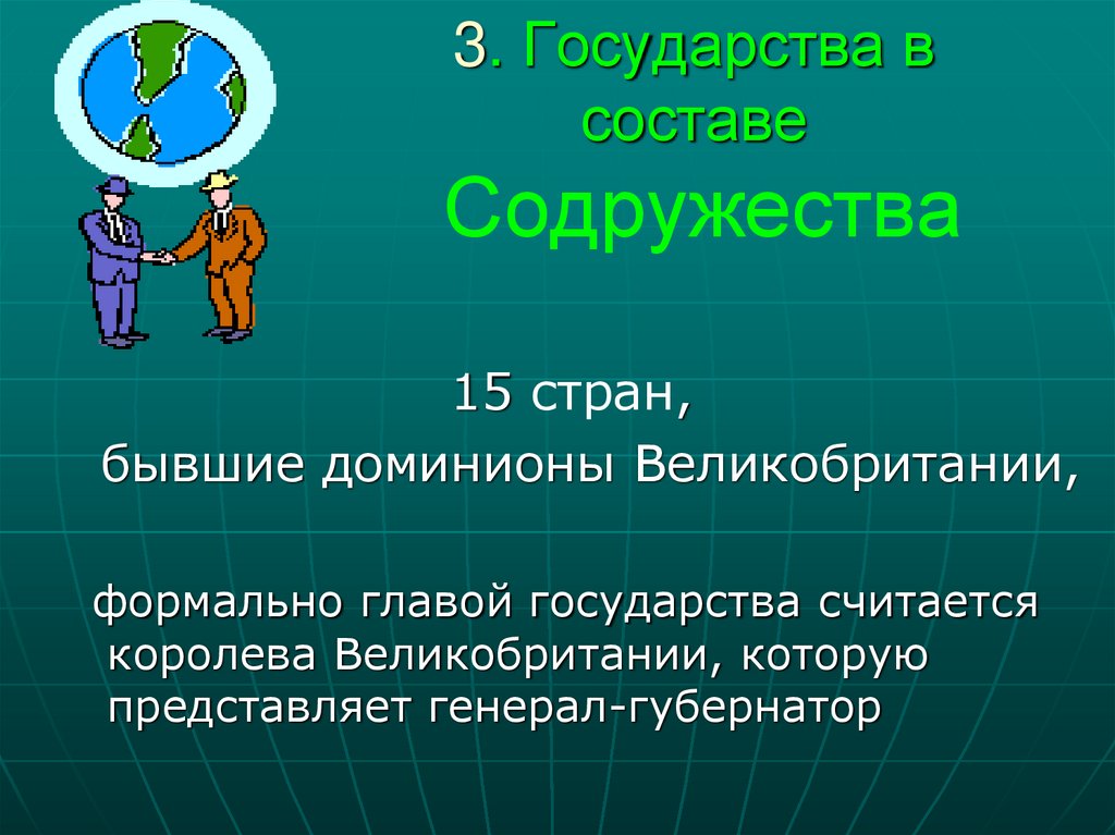 3. Государства в составе Содружества