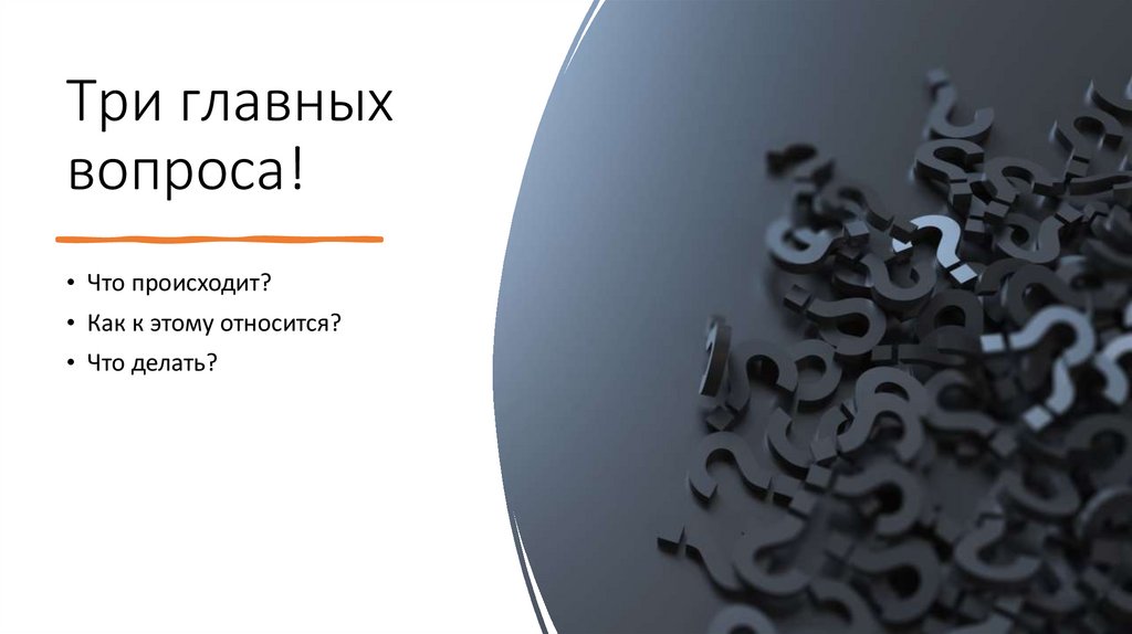 Три главных вопроса!