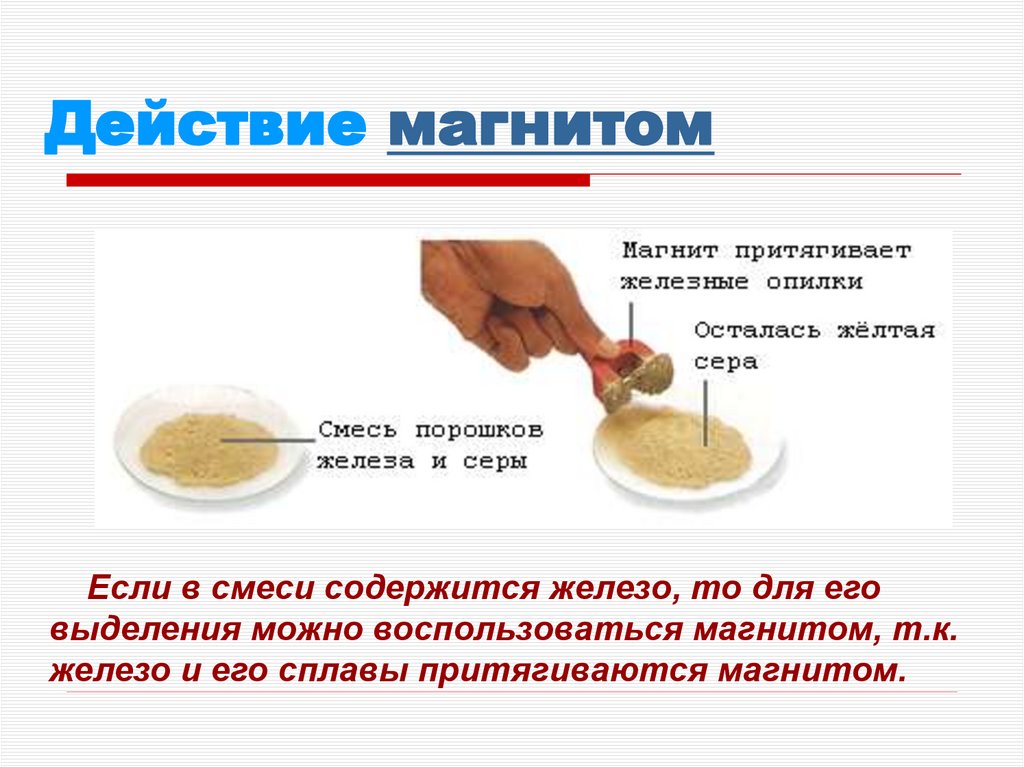 Действие магнитом