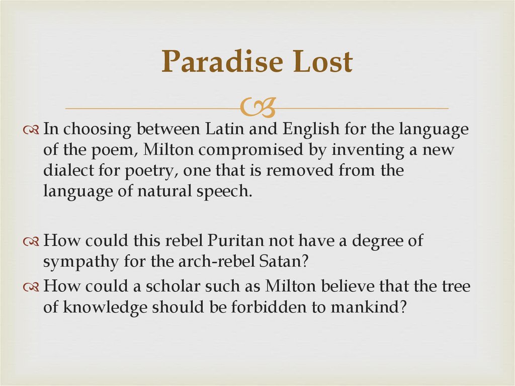 Paradise Lost