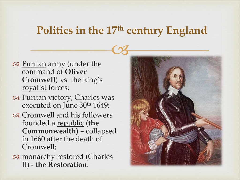 Politics in the 17th century England