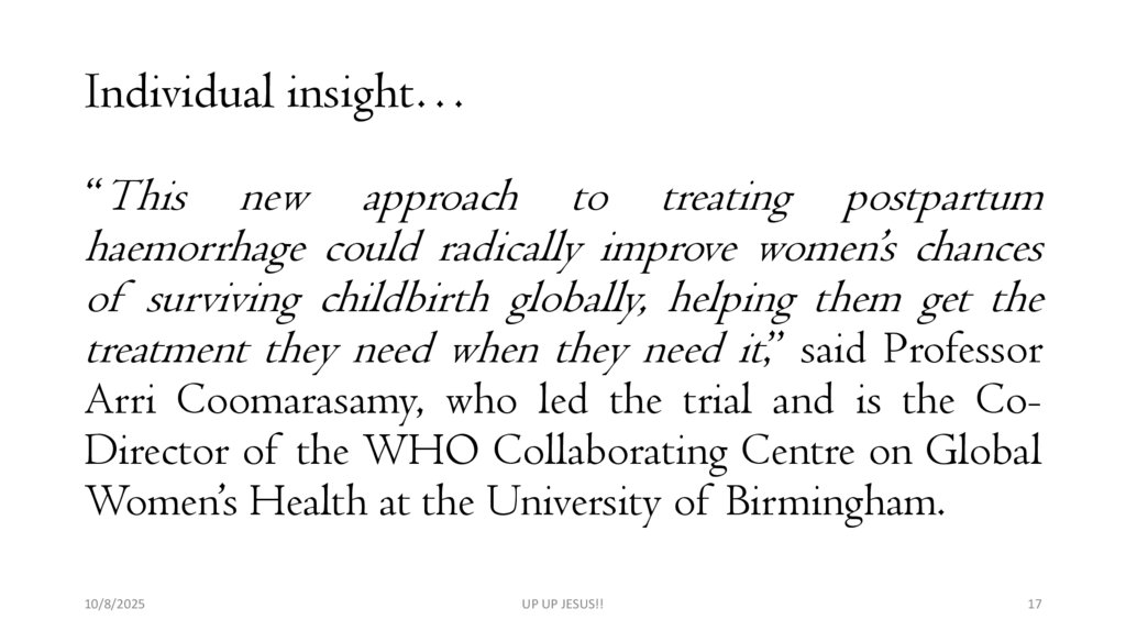 Individual insight…