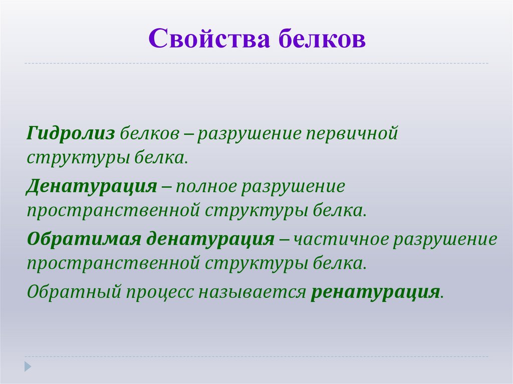 Свойства белков