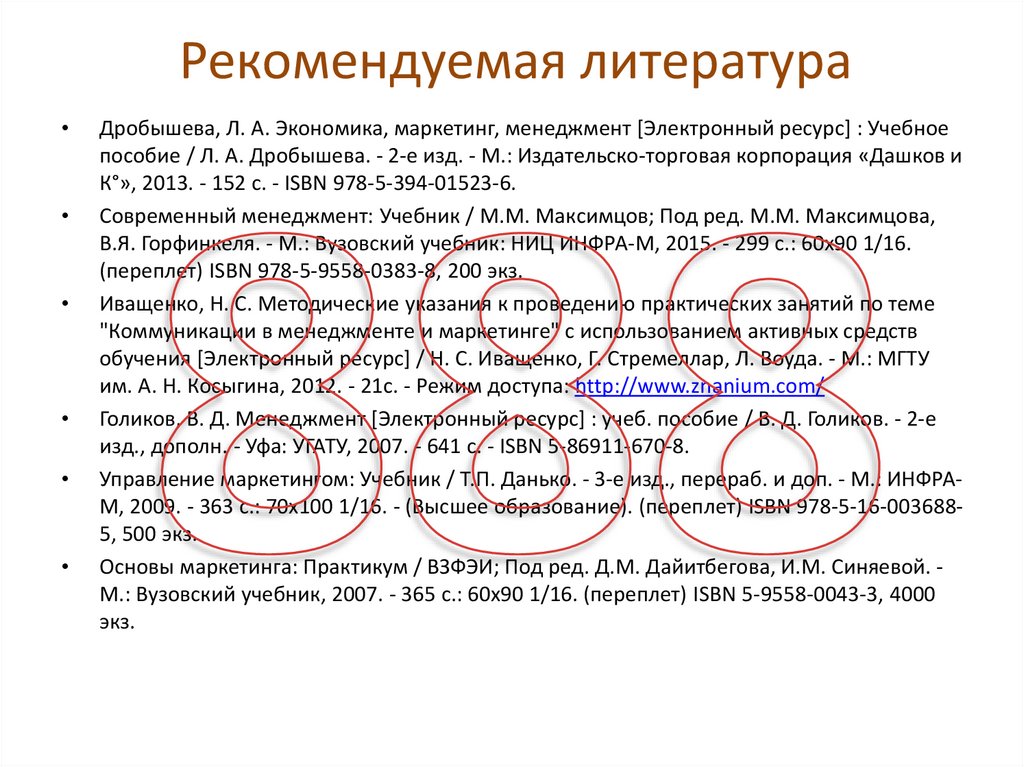 Рекомендуемая литература