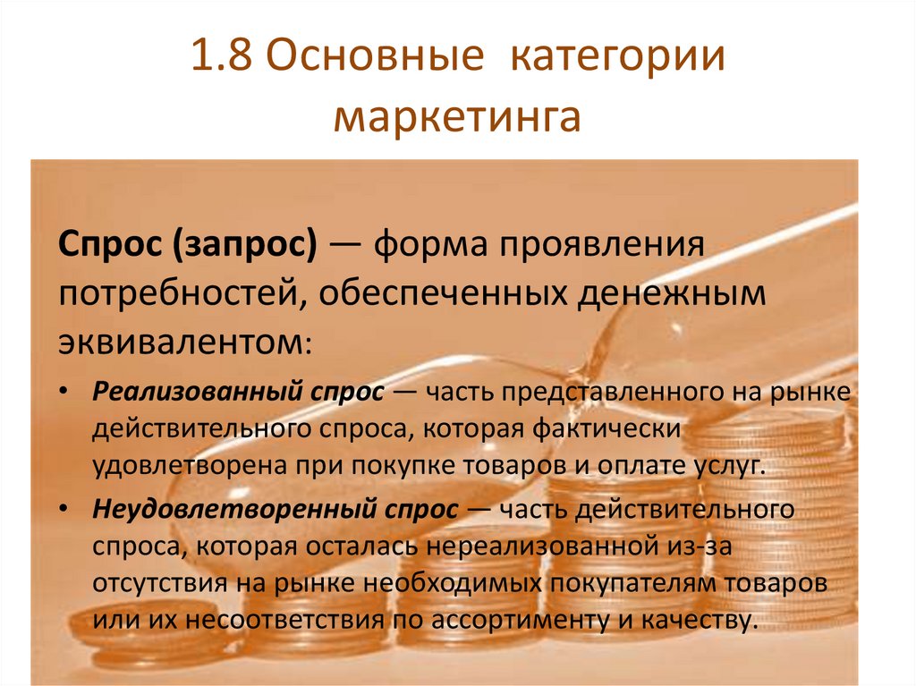 1.8 Основные категории маркетинга